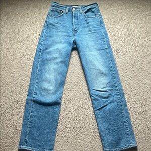 Levi's Light Blue Ribcage Straight Jeans